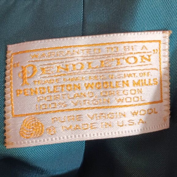 Vtg Pendleton Wool 2pc Suit Set Blue Blazer Plaid Skirt Academia Cottagecore USA - Picture 12 of 13